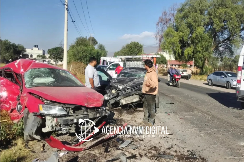 Muere mujer tras choque múltiple en la Otumba-San Martín